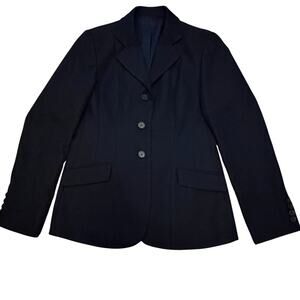 Shires Equestrian Three Button Blazer Solid Dark Navy Blue Size US 4R